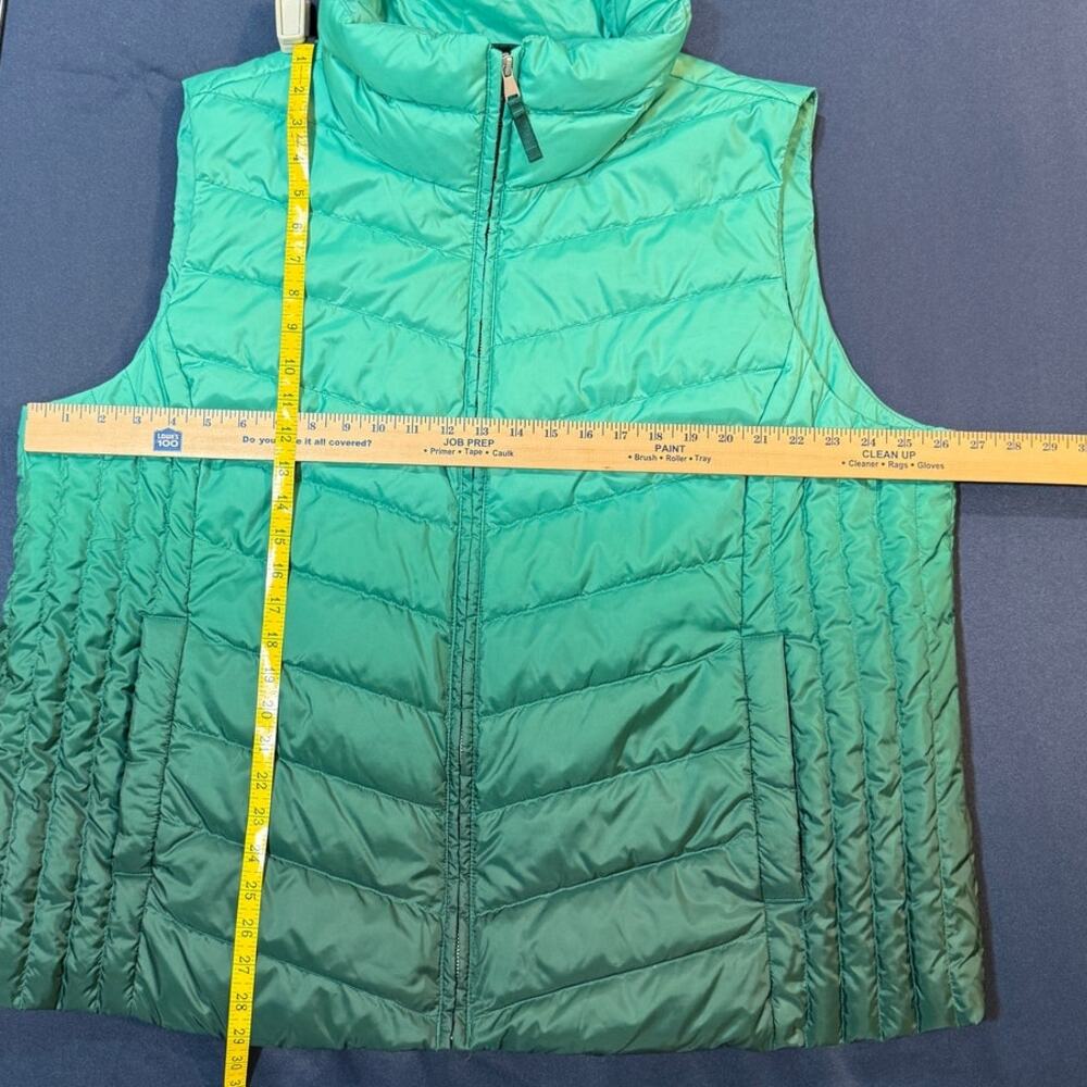 Talbots Ombre Down Puffer Vest Women's 3X Mint to Jade Green EUC